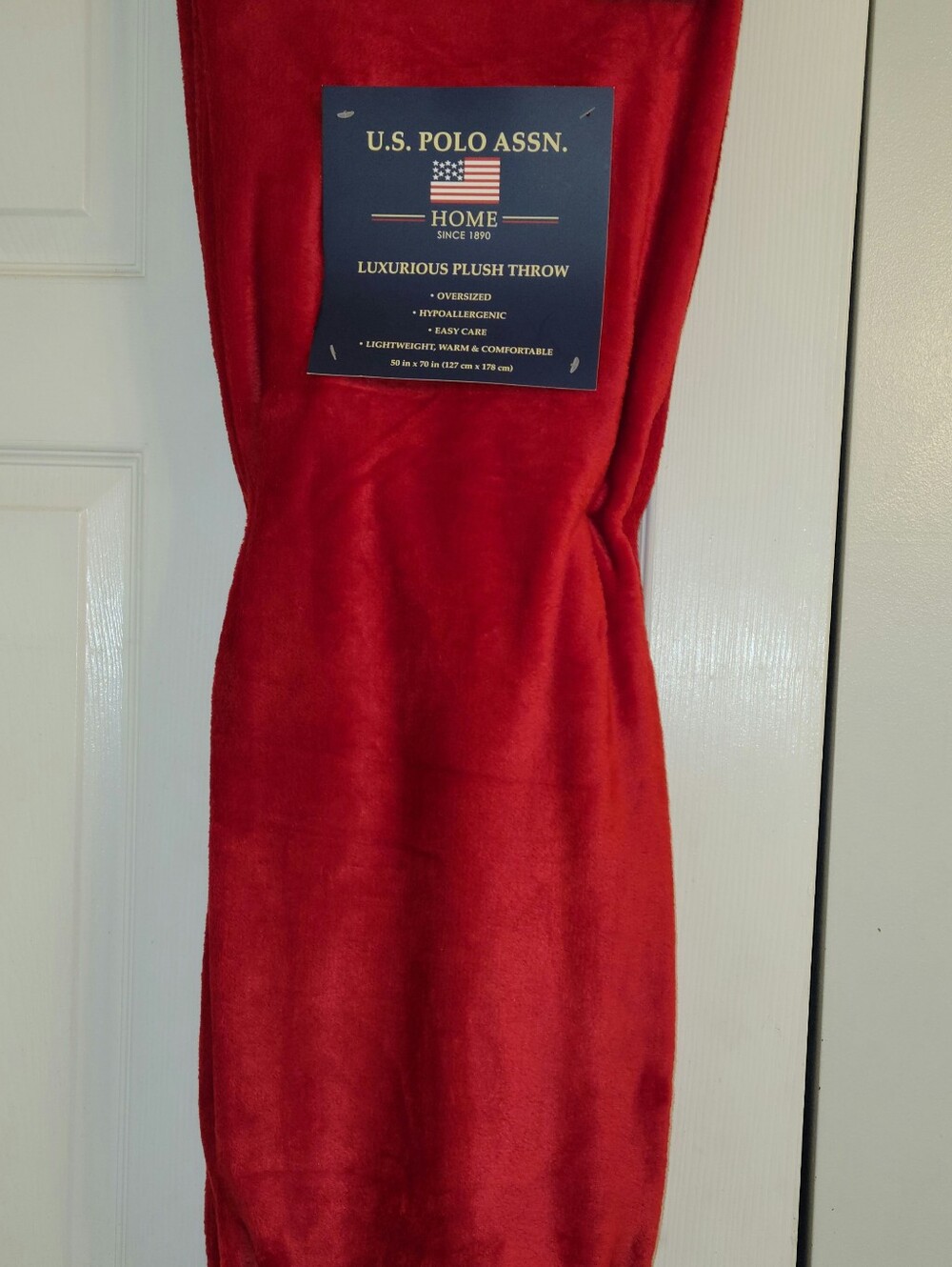 U.S. Polo Assn. Plush Red Throw